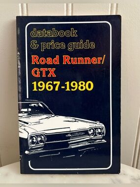 NEW Vintage Road Runner/GTX Databook & Price Guide Book 1986 VTG Collector Retro